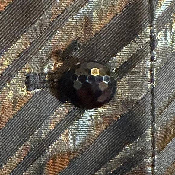 Jaeger Vintage Metallic Pinstripe Blazer Made in Great Britain US 10 - Picture 5 of 13